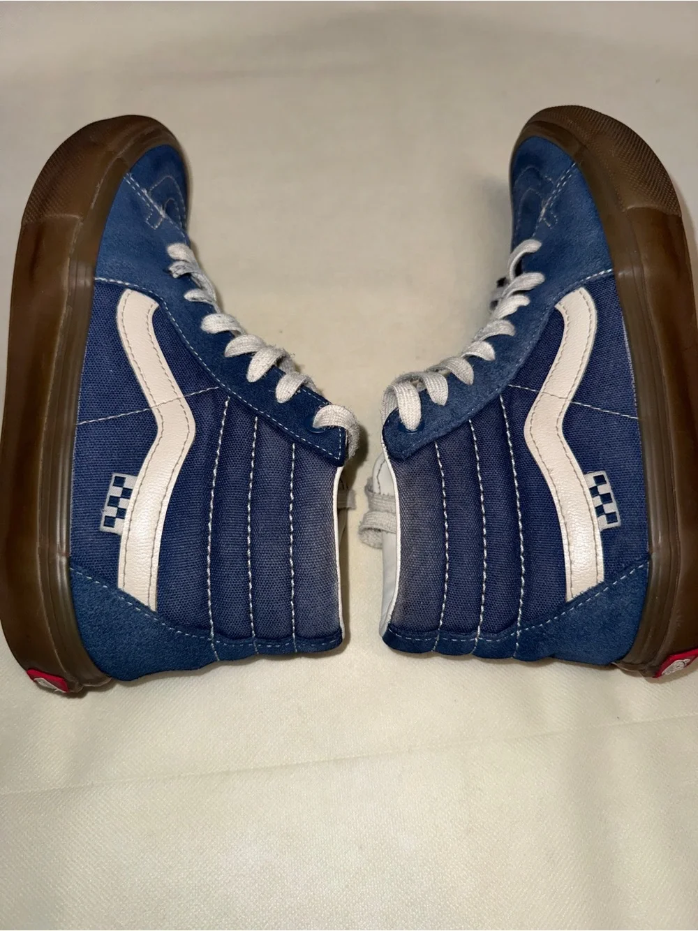 Vans Blue High-Top Sneakers with Brown Sole
